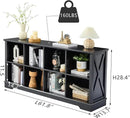 Farmhouse 8 Cube Bookshelf, Black Storage Organizer Bookcase, Kids Toy Storage Cabinet, Long Bookshelves Storage Organizer Shelf, Wood Display Cabinet Book Shelves for Bedroom,Living Room,Office by CozyNest Decor