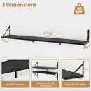 Heimlove 48 Inch Large Floating Bookshelves Set of 3,Black Wall Mounted Bookshelves,Heavy Duty Wooden Shelves for Living Room,Bedroom,Kitchen,Laundry Room Storage & Decor by CozyNest Decor