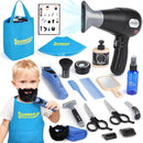 Barber Shop Pretend Play Toy, Kids Hair Salon Toys, Kids Shaving Kit for Boys Ages 3+ with Blow Dryer, Electric Shaver Toys, Tool Bag and Stylist Shave Barber Accessories for Role Play (Black) by TinyTreasures Baby Boutique