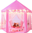 Sumbababy Princess Castle Tent for Girls Fairy Play Tents for Kids Hexagon Playhouse with Fairy Star Lights Toys for Children or Toddlers Indoor or Outdoor Games (Pink) by TinyTreasures Baby Boutique
