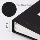 Vienrose Linen Photo Album 300 Pockets for 4x6 Photos Fabric Cover Photo Books Slip-in Picture Albums Wedding Baby Black by TinyTreasures Baby Boutique
