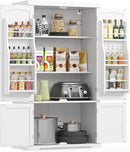 VASAGLE Pantry Cabinet, 53.5-Inch High Freestanding Tall Cupboard Storage Cabinet, 2 Cabinets, 2 Adjustable Shelves, 6 Door Shelves, for Living Room, Kitchen, White UBBC671W01 by CozyNest Decor