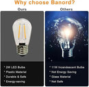 Banord 15 Pack Dimmable 2W S14 Replacement LED Bulbs, 2200K Waterproof Outdoor String Lights Vintage LED Filament Bulb, Shatterproof E26 Screw Base Edison LED Light Bulbs by GreenHaven Gardens