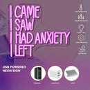 CAME SAW HAD ANXIETY LEFT Neon Sign Wall Decor, Neon Light for Christmas Party Bar Home Christmas Decorations Family Gifts by GreenHaven Gardens