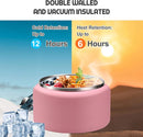 13.5oz Soup Thermo for Hot Food Kids with Buckle Lid Insulated Vacuum Food Jar Wide Mouth Leakproof Stainless Steel Lunch Container- Pink by TinyTreasures Baby Boutique
