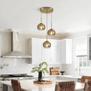 KCO Lighting 3 Light Globe Cluster Pendant Light Modern Glass Cluster Chandelier Gold Glass Pendant Light Fixture Mid Century Dining Room Chandelier Multi Pendant Light Fixture by CozyNest Decor