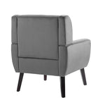 UIXE Accent Chair, Velvet Upholstered Armchair for Living Room, Modern Club Arm Chairs Comfy Single Sofa Button Tufted Bedroom Reading Seat - Gray, Set of 1 by CozyNest Decor
