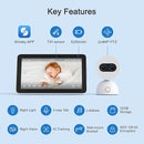 Simsky Video Baby Monitor, Dual 4MP Cameras with 6X Zoom, 7" UHD Large Touch Screen Smart Portable Audio Monitor, 24/7 Recording in app, AI Tracking, Intelligence Detection, 32GB Local Storage by TinyTreasures Baby Boutique