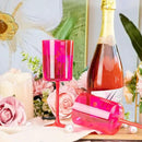 Ciaell 12 Pack Plastic Wine Glasses - 10Oz Hot Pink Plastic Wine Glasses With Stem - Disposable Stemmed Cups for Parties & Weddings by CozyNest Decor