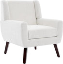 UIXE Accent Chair, Fabric Upholstered Armchair for Living Room, Comfy Arm Chair Single Sofa Bedroom Side Reading Seat - Flax Beige by CozyNest Decor