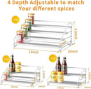 RCHYFEED 4 Tier Spice Rack Organizer, Spice Organization for Cabinet,Pantry, Countertop,Tiered Spice Rack Easy Visibility,Depth Expandable Seasoning Shelf for Kitchen Cabinet Organizer,Silver,2 PACK by CozyNest Decor