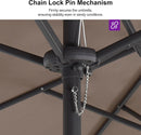 PURPLE LEAF 13ft Double-Sided Patio Umbrella with Base Included Market Rectangle Umbrella Outdoor Table Umbrella with Crank for Pool Garden Deck, Taupe by GreenHaven Gardens