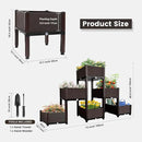 MAYOLIAH Raised Garden Bed with Drainage Elevated Planter Box Plastic Raised Beds for Gardening Vegetables Herb Flowers, Perfect for Indoor Outdoor Planting, 6 Boxes Brown by GreenHaven Gardens