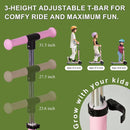 3-Wheel Light-Up Kids Scooter, 20 Different Light Patterns,Three Adjustable Heights,Lean to Steer, Balance Scooter for Ages 3-8 by TinyTreasures Baby Boutique
