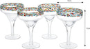 Mexican Margarita Hand Blown Glass - Set of 4 - Large 16oz