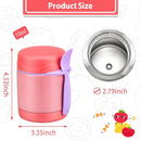10oz Soup Thermo for Hot Food Kids,Lunch Thermo Kids Food Jar with Spoon Hot Insulated Food Containers,Leak Proof Stainless Steel Wide Mouth Lunch Food Thermo Jar for School(Pink) by TinyTreasures Baby Boutique