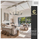 Black Chandelier, Modern Dining Room Light Fixture 8 Light Candle Chandelier Over Table 44in Metal Chandeliers Lighting for Living Room Entry Master Bedroom Bathtub Kitchen by CozyNest Decor