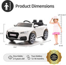 Kids Electric Car, Licensed Audi 6V Kids Ride on Toy Car for Toddlers with Remote - White by TinyTreasures Baby Boutique