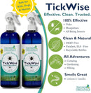 3 Moms Organics, TickWise 16oz Extra Strength Double Mama 2-Pack - DEET- Free, Tick and Insect Repellent, Plant Based Essential Oils, All Natural Ingredients, Safe for Kids, Adults, Dogs & Horses by TinyTreasures Baby Boutique