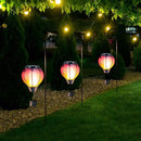 Starsoul Glass Solar Hot Air Balloon Flickering Flame Hanging Garden Light Purple Hot Air Balloon Solar Lantern with Large Basket Waterproof Hot Air Balloon Solar Lamp Decor by GreenHaven Gardens