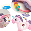 Baby Musical Activity Soft Toys with Sound & Light, Sensory Toys for Infant Developmental with Teether, Rattle and Textures, Soft Plush Toy for Newborn Gift 6 to 12 Months (Pink Unicorn) by TinyTreasures Baby Boutique