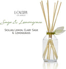 LOVSPA Reed Diffuser Set, Sage & Lemongrass Scented Oil Diffuser with Sticks, Home Fragrance Accessories for Bathroom Shelf Decor, Aroma Diffusers for Home or Office Desk, USA Made by CozyNest Decor