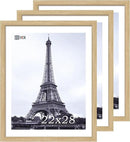 VCK 22x28 Oak Poster Frame 3 Pack, Natural Solid Wood Picture Frames, Wall Mounting Hanging by CozyNest Decor