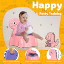 Potty Training Toilet Toddler Potty Chair Kids Boys Girls Dinosaur Animal Comfortable Potties Training Seat for Childrens Ages 1-3 Portable Baby Toilets with Lid Back Easy to Clean Potty Trainer, Pink by TinyTreasures Baby Boutique