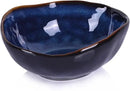 Blue Ceramic Decorative Pottery Key Bowl, Candy Dish, Salad Bowl, Small Jewelry Trinket Dish for Bedroom, Centerpiece, Bedside Table, Living Room Decor (8 inch) by CozyNest Decor