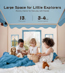 Play Tent with Mat, Star Light Large Kids Playhouse with Windows Easy to Wash, Indoor and Outdoor Play Tents for Kids, Little Dove Toys for Girls, Boys, 47x40x52 (Blue Playhouse, Large Size) by TinyTreasures Baby Boutique