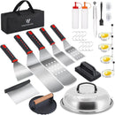 Griddle Accessories Kit, 28 Pcs Flat Top Grill Accessories Set for Blackstone, Professional Grill BBQ Spatula Set with Basting Cover, Spatula, Scraper, Bottle, Tongs, Egg Ring by GreenHaven Gardens