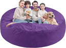 7FT Bean Bag Chair, Large Bean Bag Chairs with Memory Foam Filled, Fluffy Beanbag Sofa with Dutch Velvet Cover, Round BeanBag Chairs for Living Room, Playroom - Purple by TinyTreasures Baby Boutique