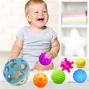 Sensory Toys for Babies, Montessori Textured Baby Balls and Wheat Straw Rattle, Baby Toys for 6-12 Months, Ideal Newborn Gifts for Boys and Girls, Toddler Toys for 1-3 by TinyTreasures Baby Boutique