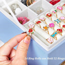 Earrings Jewelry Box for Girls, 5 Layers Jewelry Organizer with Earring Holder Organizer for Girls Earring Organizer Jewelry Boxes for Women Earrings and Necklaces Jewelry Box Organizer Blue by TinyTreasures Baby Boutique
