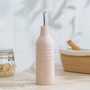 famiware Jupiter 16oz Ceramic Olive Oil Dispenser Bottle, 1 Piece Oil Dispenser for Kitchen with Stainless Steel Pourers, Suitable for Storage Vinegar, Soy Sauce, Coffee Syrup, Light Pink by CozyNest Decor