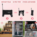 Collapsible Wagon Cart with Wheels Foldable,11 Lbs Lightweight Portable Folding Utility Wagon,90 L Heavy Duty Grocery Shopping Carts,Versatile for Garden Sports Camping Park Outdoor Use by GreenHaven Gardens
