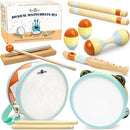 MINIARTIS Toddler Musical Instruments - Montessori Wooden Musical Toys for Toddlers 1-3 | Modern Boho Baby Drum Set with Neutral Colors Percussion Instruments | Kids Preschool Educational 3+ by TinyTreasures Baby Boutique