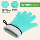 GEEKHOM BBQ Gloves Heat Resistant Oven Mitts - Silicone Grilling Gloves with 13.7" Arm Protection - Waterproof Pot Holder Non-Slip for Men & Women, Kitchen Outdoor Cooking, Baking, Camping, Turquoise by GreenHaven Gardens