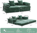 Convertible Sleeper Sofa Bed, Compression Folding Sofa with Pillow, No Assembly Required, Shape Frame, Floor Sofas Lounge Couch for Living Room, Bedroom, Small Spaces(Chenille, 77''W, Dark Green) by CozyNest Decor