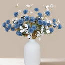 Faux Dusty Blue Flowers, Blue and White Floral Stems for Centerpieces, Fake Mums Artificial Flowers, Flores Azules Artificiales para Decoracion, Long Stems for Vases, DIY Silk Floral Arrangements by CozyNest Decor