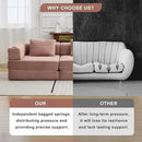 78" W Loveseat Sofa, 4 in 1 Convertible Floor Sofa Bed, Boneless Cloud Couch with Cup Holder, Fold Out Floor Couch, Loveseat Recliner Sleeper for Living Room Bedroom Lounge(Corduroy, White) by CozyNest Decor