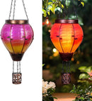 Hot Air Balloon Solar Lantern with Flickering Flame Light Outdoor Solar Hanging Lights Waterproof for Garden Yard Farmhouse Patio Pathway Outside Decoration, Pink&Orange by GreenHaven Gardens