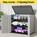 ZZM 4x2.5 FT Outdoor Storage Shed, Resin Waterproof Storage Cabinet for Garden Tools with Lockable Lid,Latch (White) by GreenHaven Gardens