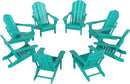 Westin Outdoors Laguna WO Outdoor Adirondack Folding Patio Chairs 8 PCS Set Retro Beach Aesthetic for Backyard, Lawn, Patio, Deck, Garden, Weather Resistant Polyethylene Plastic Lounger (Turquoise) by GreenHaven Gardens