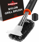 Grill Brush and Scraper, Safe Nylon Bristles Barbecue Triple Scrubbers Cleaning Brush for Cast Iron Grates/Porcelain/Weber Gas/Charcoal Grill，Extra Strong BBQ Cleaner Accessories (Black) by GreenHaven Gardens