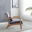 INZOY Mid Century Modern Accent Chair with Wood Frame, Upholstered Living Room Chairs with Waist Cushion, Reading Armchair for Bedroom Sunroom (Dark Grey) by CozyNest Decor