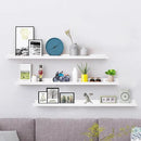 AZSKY 48 Inch White Large Picture Ledges Wood Photo Display Shelf Long Shallow Picture Shelf for Pictures with Lip Wall Mounted Set of 3 for Living Room Bedroom Bathroom Kitchen Same Sizes by CozyNest Decor