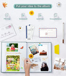 popotop Photo Album Self Adhesive with Picture Display Window,40 Pages DIY Scrapbooking Supplies Kit for 4x6 10x12 Picture,Linen Cover Memory Book for Baby Wedding, with Scraper and Metallic Pen by TinyTreasures Baby Boutique