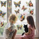 20pcs Window Decals for Bird Strikes, Anti Collision Window Clings, Rainbow Reflection Window Sticker, Butterfly Style Sun Catcher Stickers for Glass Windows by CozyNest Decor