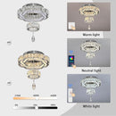 Flashing God Small Crystal Chandeliers Dia 12" Silver Chandelier Flush Mount Ceiling Light for Bedroom Living Room Dining Room Hallway Dimmable 3 Rings LED Celing Lighting Fixtures by CozyNest Decor